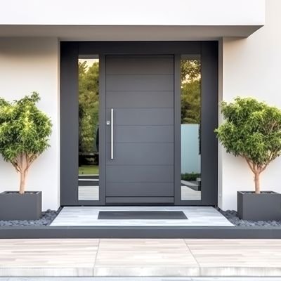 Ouverture PVC (ici une porte d'entrée renforcée en PVC)